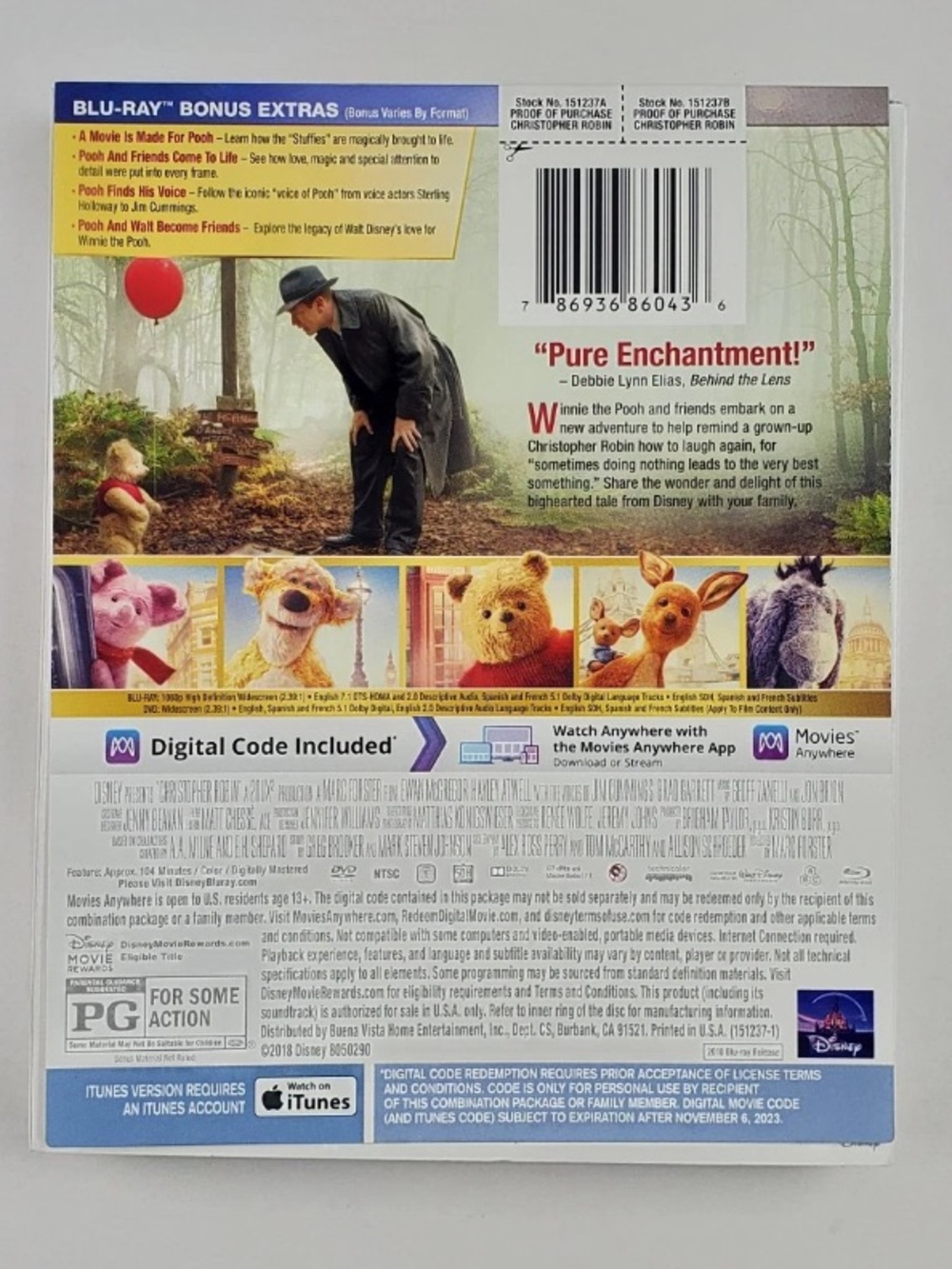 Christopher Robin Blu-Ray DVD Digital Code Limited Edition Storybook Sealed NIB - Picture 4 of 9